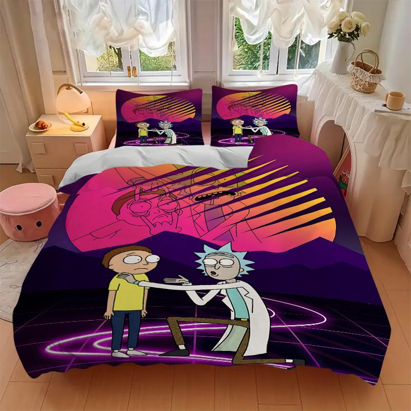 Space Adventure Friends Print 3Pcs Bedding Setduvet Cover With 2 Bedropillowcase Home Birthday Gift