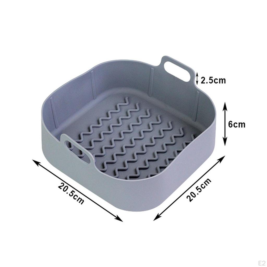 Air Fryer Silicone Pot Accessories Durable Non Stick, Baking Tray Pots, Square