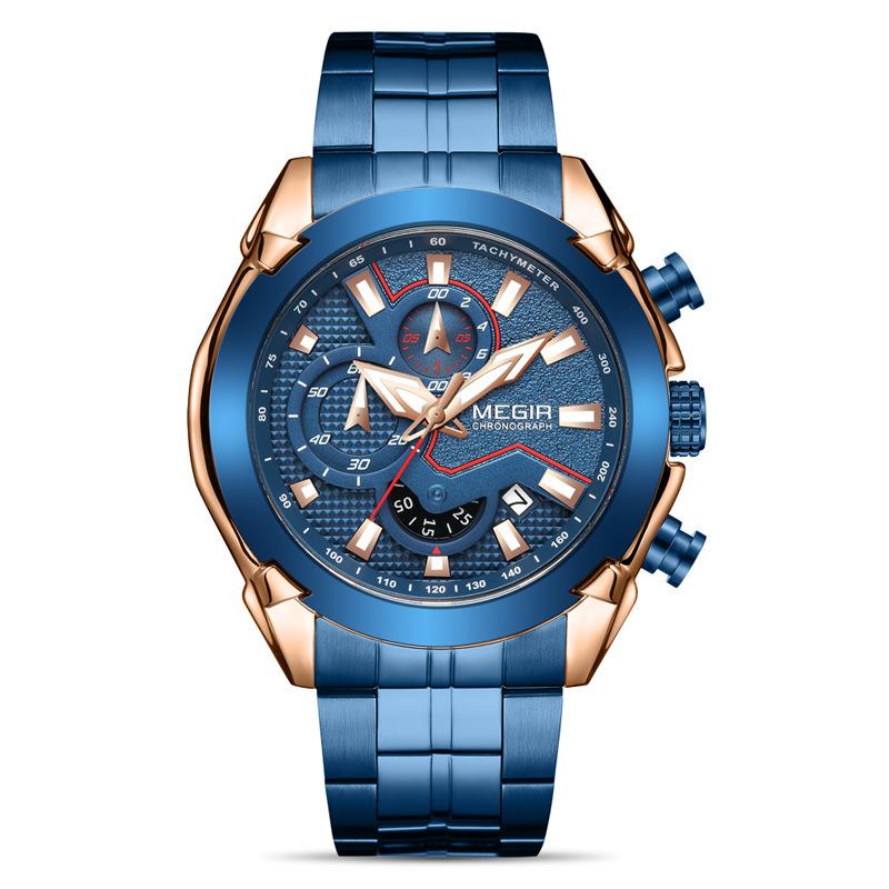Men'S Watch, Large Dial Chronograph Calendar, Luminous Waterproof Steel Belt Men'S Watch 2065