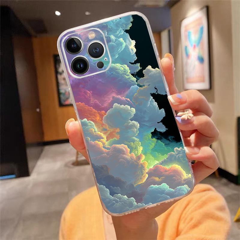 Clound Moon Star Night Phone Case Carcasa Funda For iPhone 17 Pro Max Air 16 15 14 13 Pro Max 15 16 Pro 15Plus Case