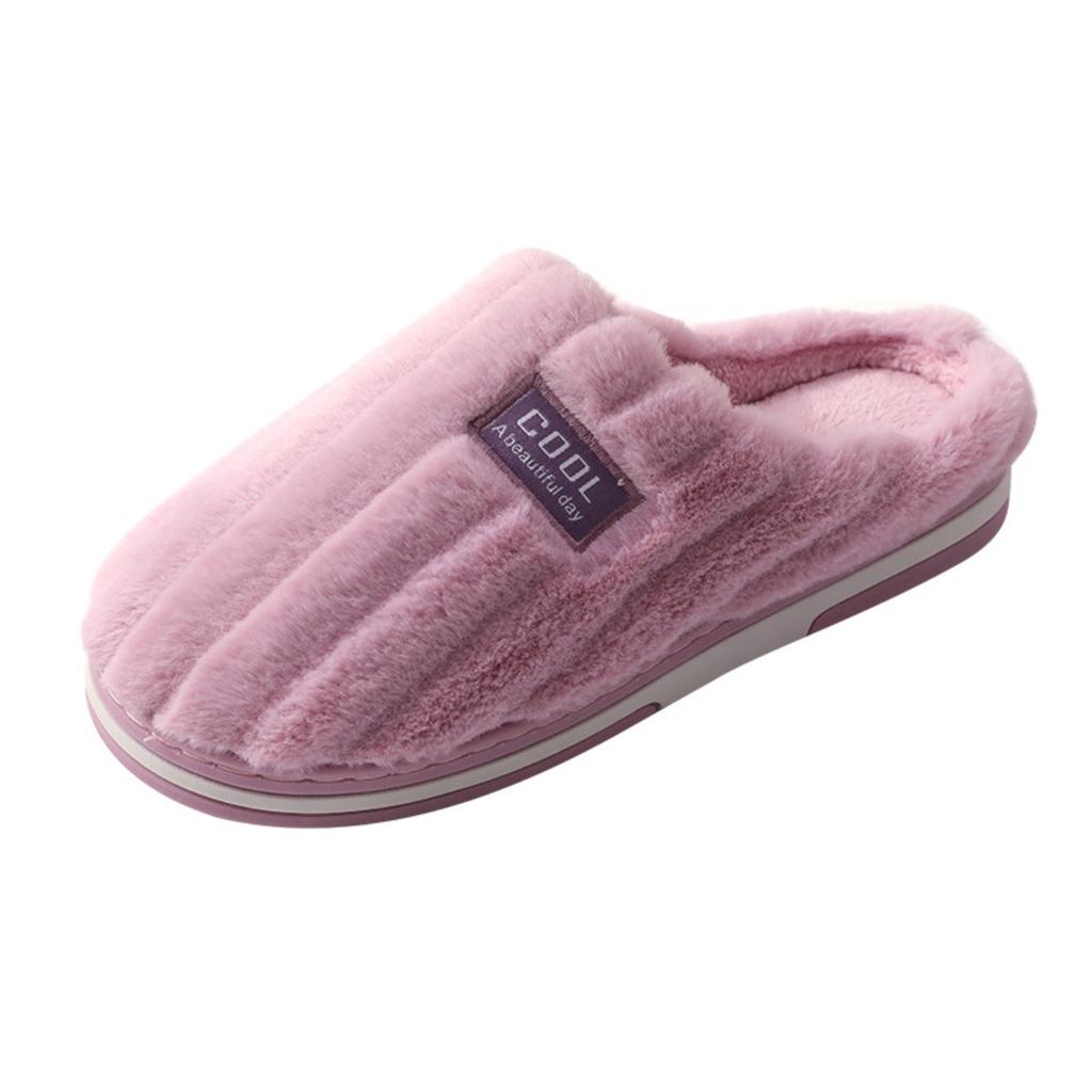 Cotton Slippers for Women and Couples in Autumn and Winter, Indoor Warm Plush Slippers for Men, Anti Slip Thick Cotton Slippers for Winter