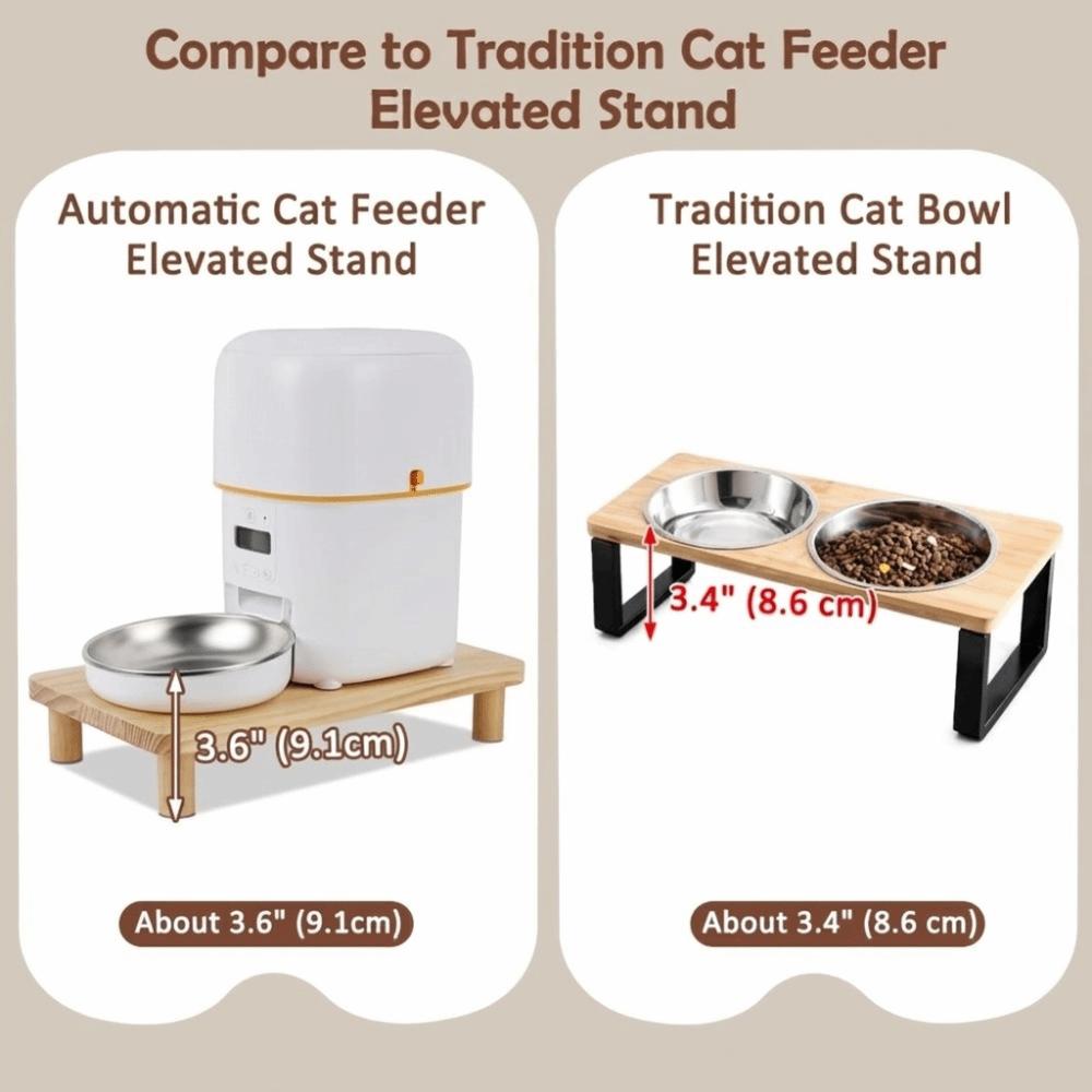Non-slip Cat Food Dining Table Rack Wooden Raised Cat Bowl Stand Pet Feeder Stand  Home Use