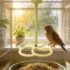 Treat Dispenser Rotating Windmill Cage Toy Parrot Entertainment Mental Stimulation Bird Cage Perch Interactive Parrot Toy