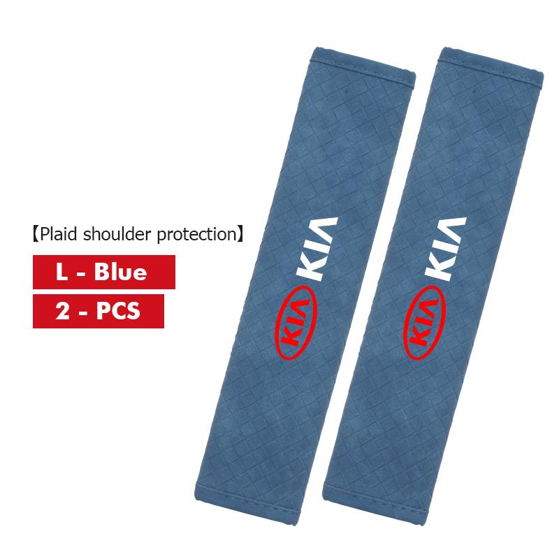 YQOF3 Leather Car Seat Belt Shoulder Pad Shoulder Strap Protection Pad For KIA Cerato Soul Venga Forte Spectra Sedona Niro Cadenza