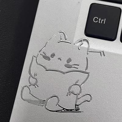 3D Cartoon Kitten Metal Sticker: Creative Waterproof Decal for Phones & Laptops