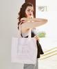Maison de FLEUR Tweed Logo Embroidered Square Tote Bag, Ivory, 08000223800