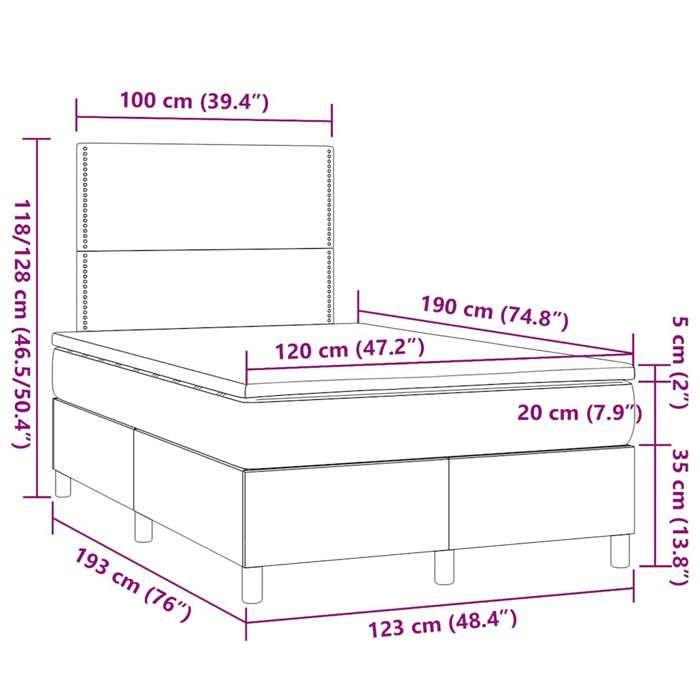 VidaXL Sommier à lattes de Lit avec Matelas et LED, Lit Rembourré, Lit Double, Lit Adulte de Chambre à Coucher Intérieur, 3270241