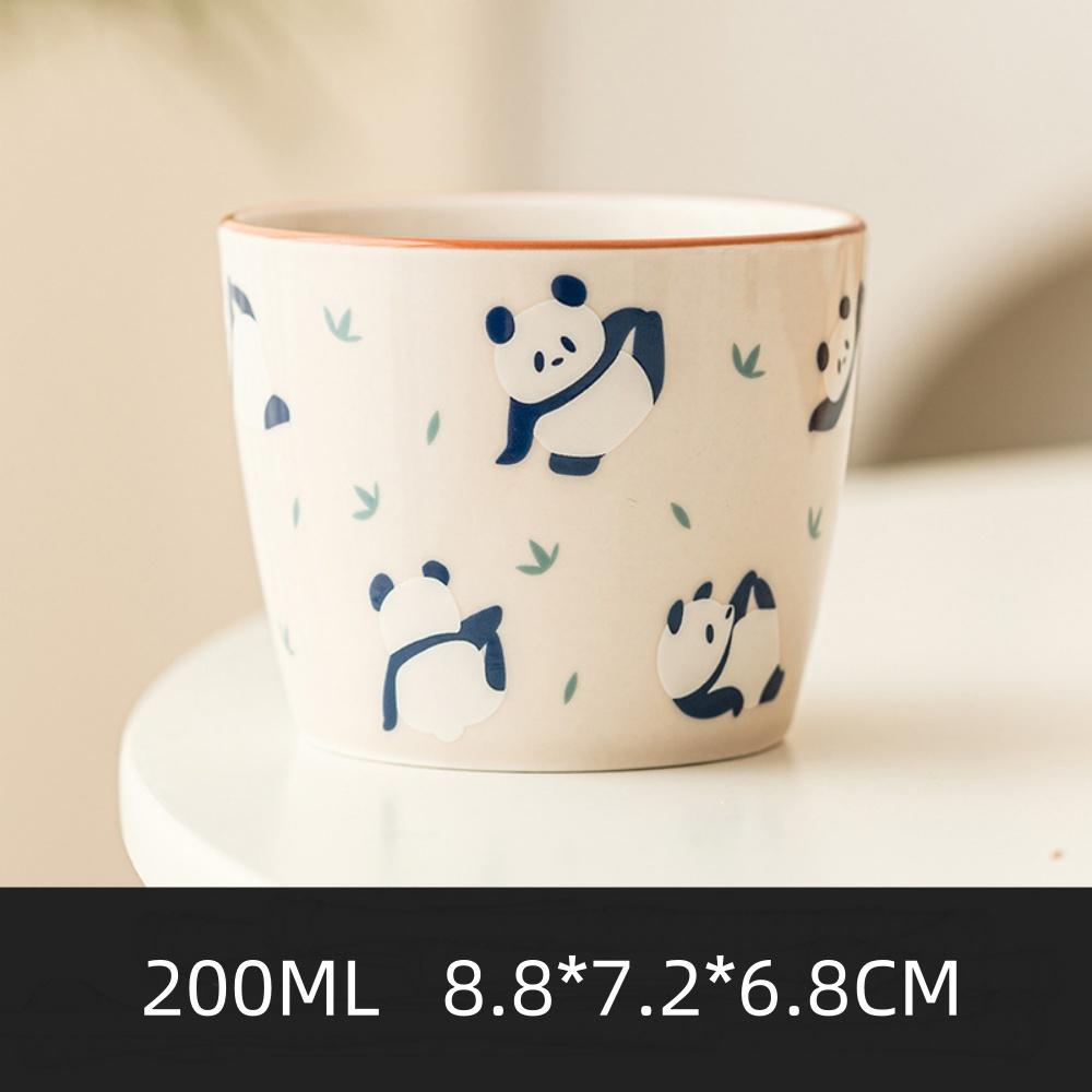 

Hand Drawn Panda Ceramic Coffee Cup Teacup for Espresso Latte Cappuccino Cartoon Drinkware for Girls And Kids 101-200ml