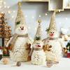 Plush Snowman Decoration Set - Snowman with Pointy/Double Hat - Christmas Decorations, Soft and Festive Table Decorations