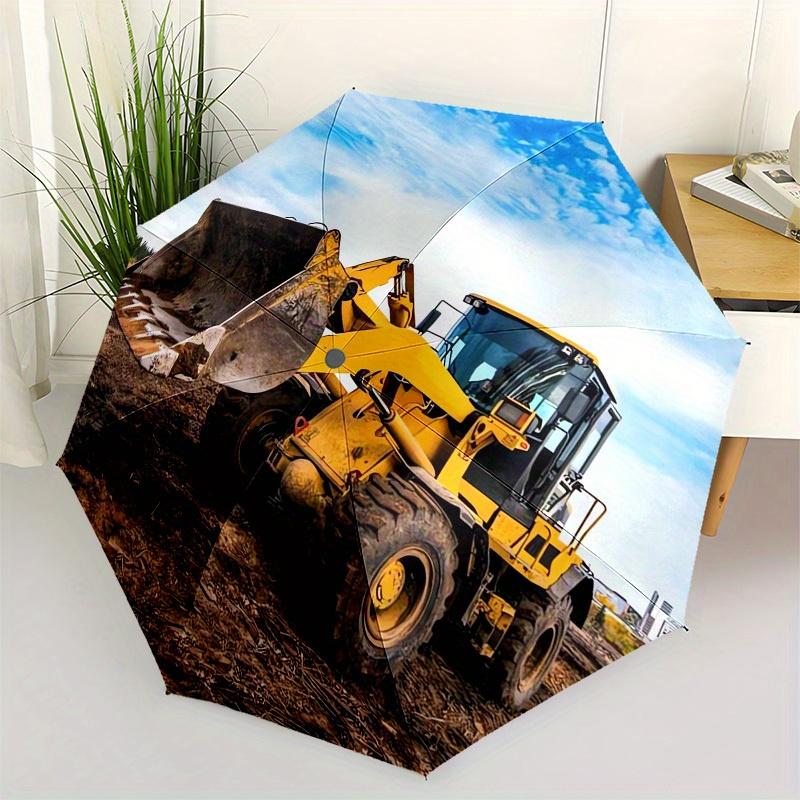 1pc Bulldozer Construction Themed High-quality Umbrella,Automatic Opening and Closing Umbrella,Multi-functional Umbrella G0811265
