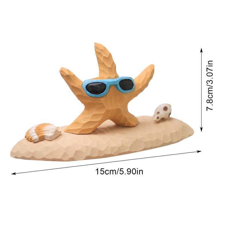 Starfish Decorations For Home Desk Sea Animal Figurines Hand Carved Animal Decoration Decorative Sculpture For Home Bedroom