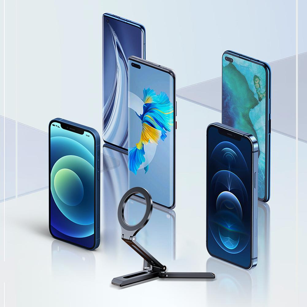 Magnetic Folding Phone Holder Multifunctional Foldable Phone Stand Smartphone Desk Stand for Cell Phone Video Recording Travel