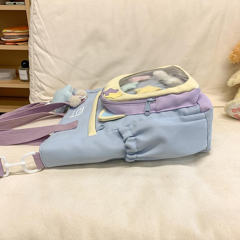 Torba crossbody damska przezroczysta torebka duża pojemność studencka torba na ramię