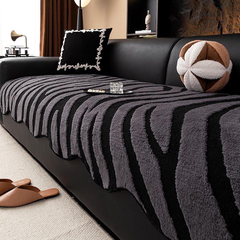 

2025 новый зимний специальный диванная подушка плюшевая ощущение высокого класса цельный двубортный кожаный чехол для дивана нескользящая подушка для сиденья 30*50cm