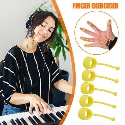 מאמן כוח אצבעות 5 יחידות מאמן אצבעות סיליקון אלסטי ומחזק ידיים מותחן אצבע מחזק אחיזת יד עבור