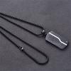 Retro Black Cracked White Zircon Military Brand Pendant Necklace Men's Pendant