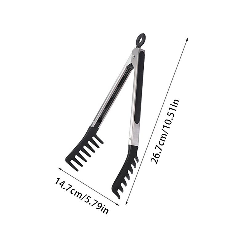 Kleště na nudle z nerezové oceli Protiskluzová rukojeť Tepelně odolné sklíčidlo Multifunkční kleště na potraviny se snadnou skladováním