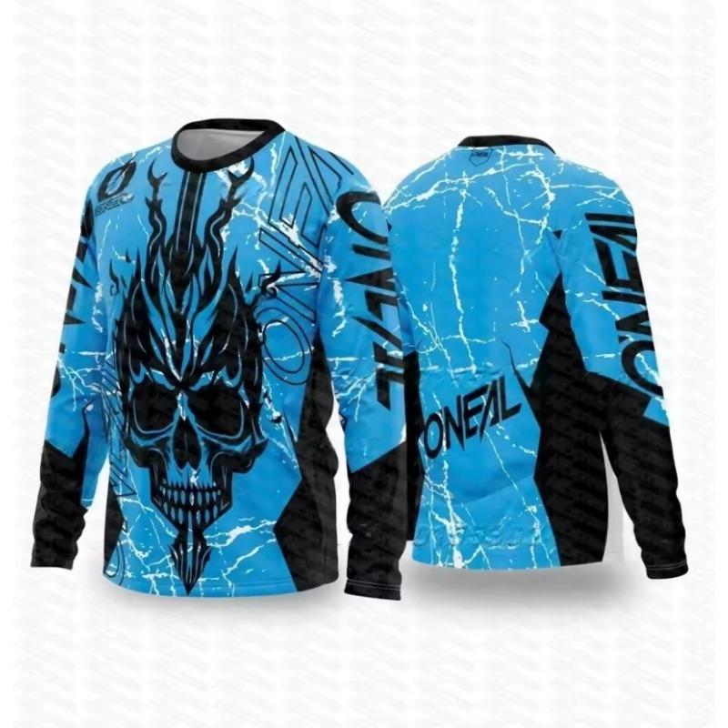 

Men s Printed T-shirts Motorcycle Long Sleeved T-shirts Casual Quick Drying Summer 5XL