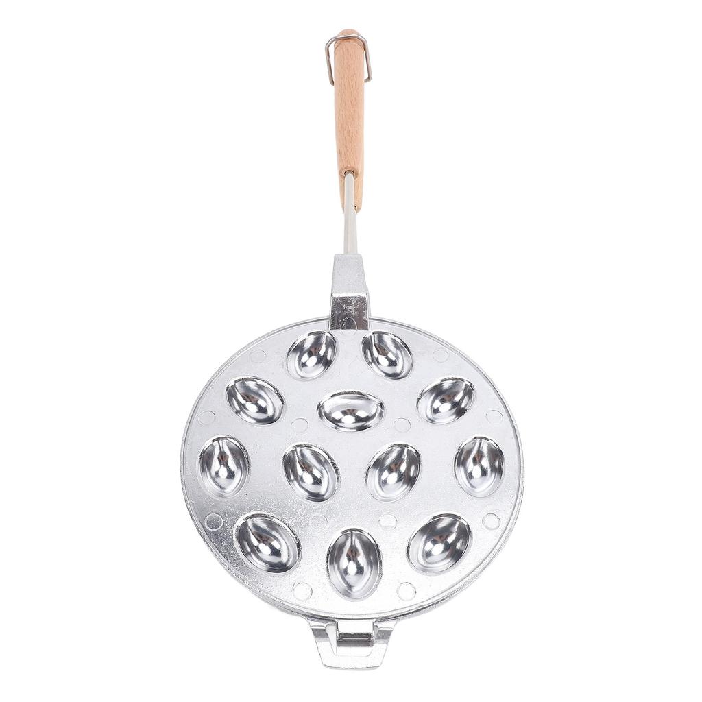 Ořechový vaflovač 12 otvorů nepřilnavá hliníková slitina kompozitní dřevo forma na ořechové sušenky ve tvaru ořechu pro dorty vaječné vafle