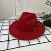 French Top Hat Men's Autumn and Winter Big Edge Hat Back Edge Felt Hat Panama Flat Edge Jazz Hat British Hat Wool Hat