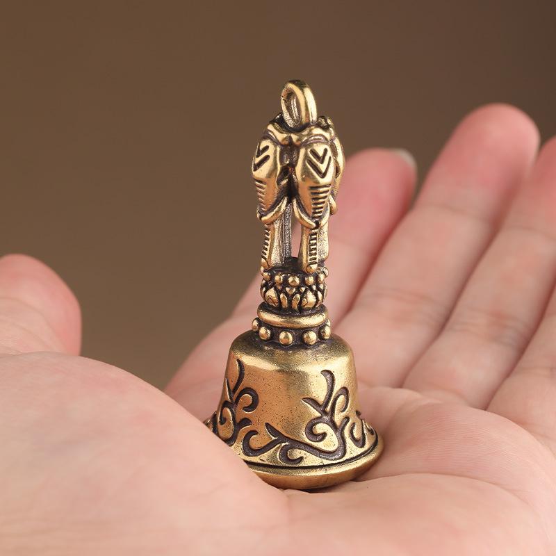 Tibetan Bronze Bell Antique Bell Christmas Tree Pendant Brass Handicraft Magic Bell Wind Bell Shui Feng Bells For Decoration