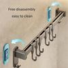 Kitchen Storage Rack Wall Mounted Non Perforated Movable Hook and Spoon Rack for Storing Kitchen Utensils