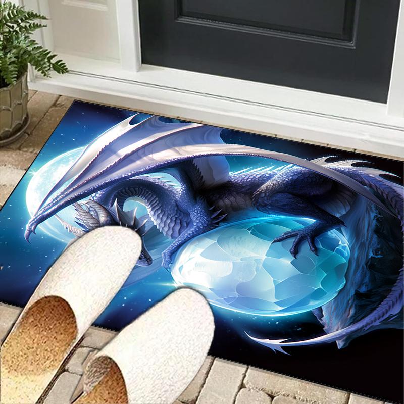 Fiery Dragon Artwork Office Rug Chair Mat, Entryway Carpet, Suitable for Front Door, Bedroom, Living Room, Desk, Holiday Gift