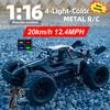 1:16 2WD Metal RC Truck High-Speed up to 20km/h 2.4GHz Alloy Body  with USB Rechargeable Battery Ideal Gift for Halloween Christmas Thanksgiving