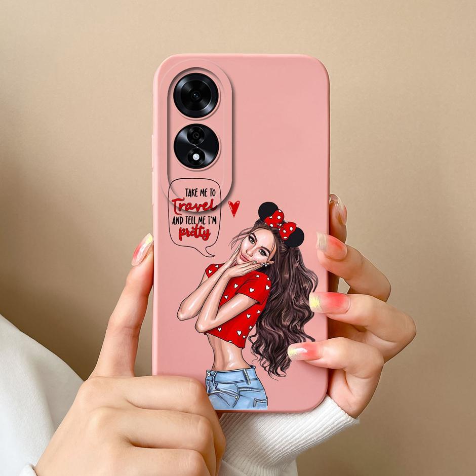 

Cases For Oppo A60 4G Pink Leopard Print Pattern Liquid Shockproof Back Cover For A60 4G Oppo Silicone High-quality Phone Funda Oppo A60 4G