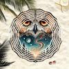 Dynamic 2D Metal Wind Spinner Mystical Owl Design Vibrant Nature Patterns Durable Outdoor Garden Decor Perfect Gift Yard Art Autumn Display