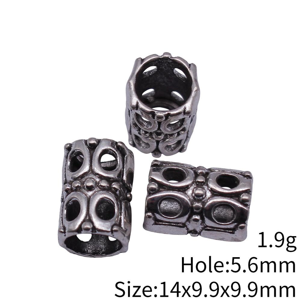 Concentric Circle Pattern Tube Spacer Beads Metal Loose Beads For Bracelet Necklace Hair Jewelry Craft Accessories For
