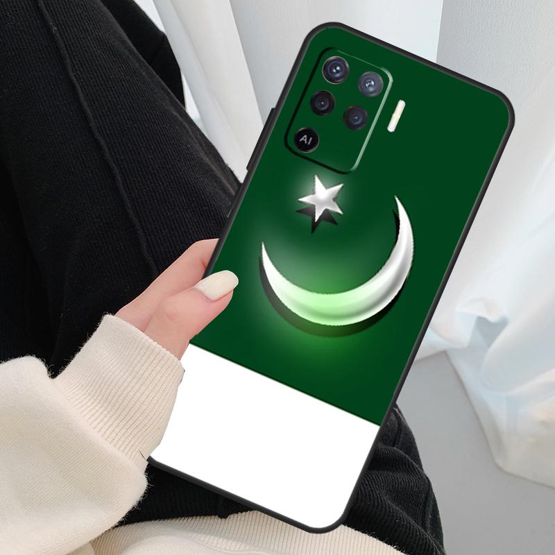 Pakistan Flag Banner Case For Oppo A54 A74 A94 A18 A57 A17 A77 A38 A58 A78 A98 A80 A60 A40 A96 A76 A16 A15 A5 Pro