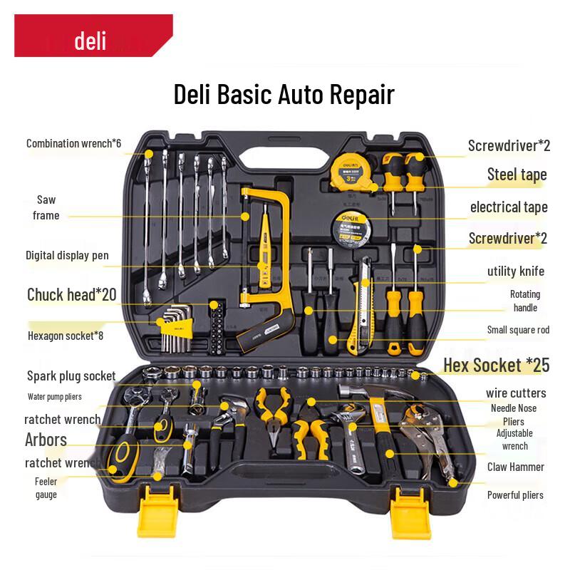 Deli Multi-functional Home & Outdoor Emergency Tool Set