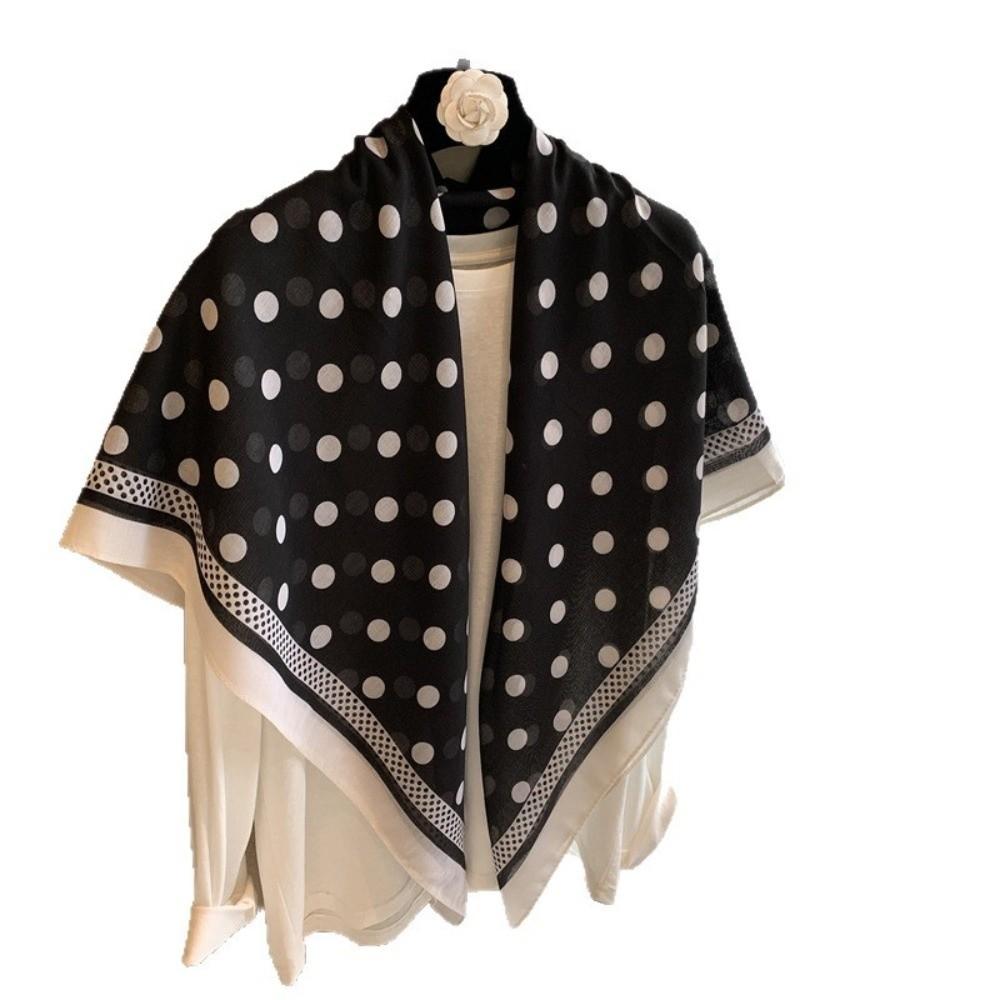 110*110cm Light Thin Square Scarf Polka Dot Silk Headscarf Fashion Beach Headscarf for Women Girls