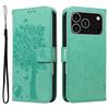 For iPhone 17 Pro Phone Case with Stand Cat Tree Pattern Leather Wallet Mobile Cover