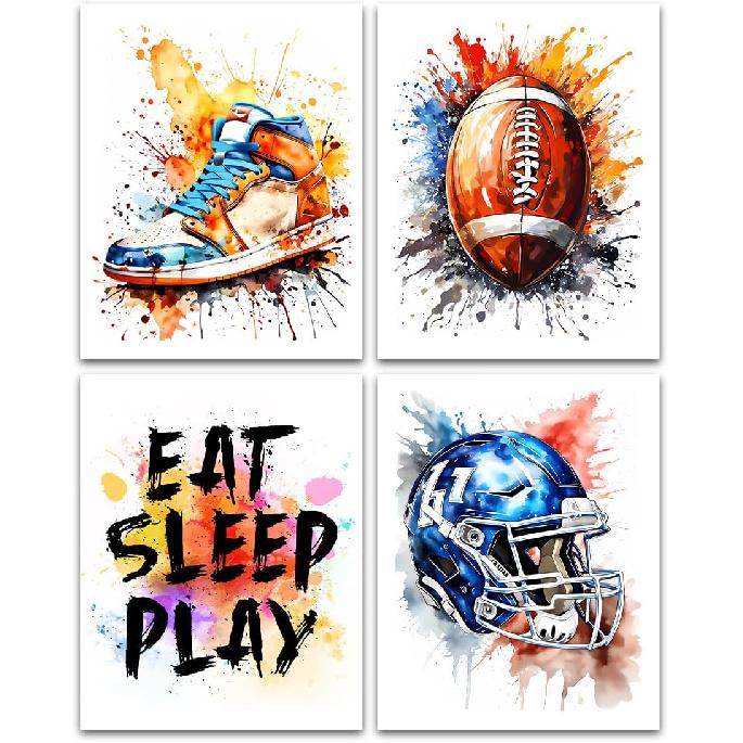 Basketball Graffiti Canvas Wall Art Prints,Graffiti Wall Art Sports Print Wall Decor Set of 3,Retro Colorful Baseball,Soccer,Basketball Print for Boy