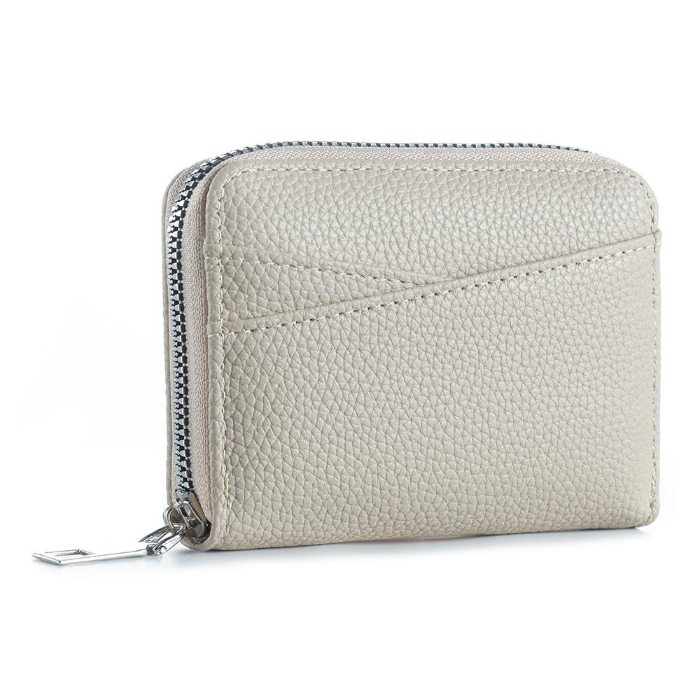 Women's Zipper Purse Short Lychee Pattern Fashion Multi-Card Slot ID Card Holder Coin Zipper Purse For Women