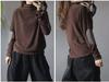 Women's Ethnic Patchwork Thermal Fleece Pullover - Mock Neck, Autumn/Winter, Loose Fit