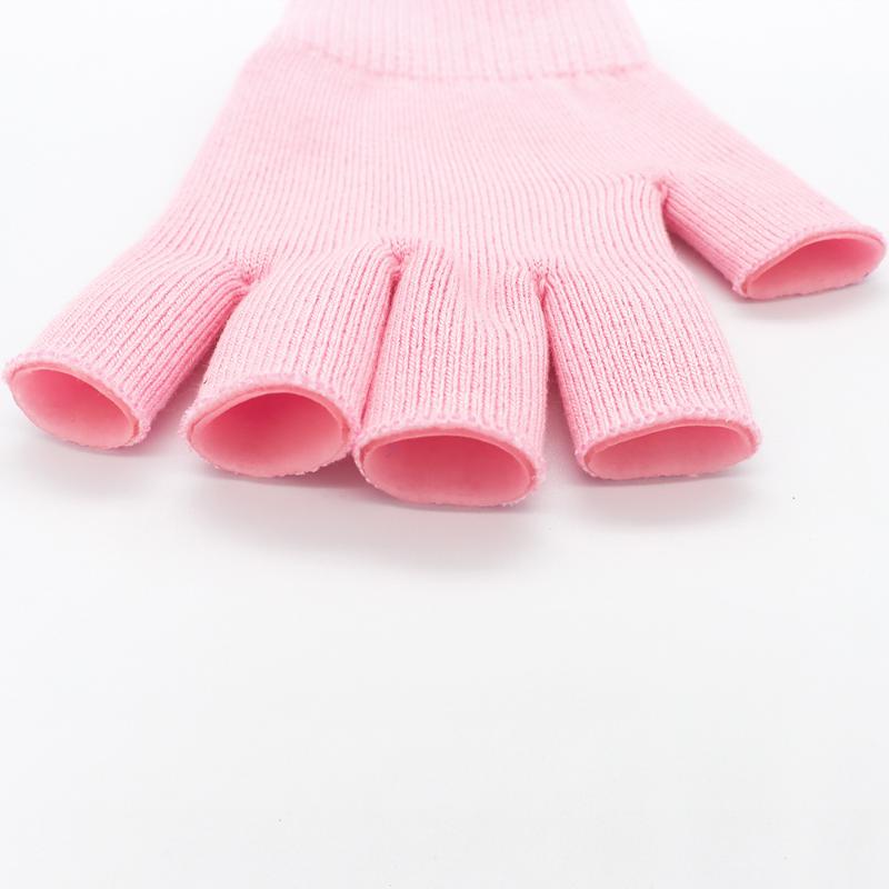 Reusable Cotton Gel Half-Finger Gloves For Deep Moisturizing Care Overnight Repair Treatment For Dry Cracked Hands Care Tool