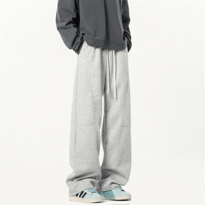 Retro Trendy Brand Scimitar Casual Sweatpants Men's Spring and Autumn Design Sense Straight-leg Pants High Street Loose Couple Wide-leg Pants
