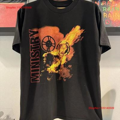 Ministry Tapes Of Wrath Tour 1998 Black Cotton T Shirt S 5xl Kh14163 Vintage Top For Everyday Wear Stretched