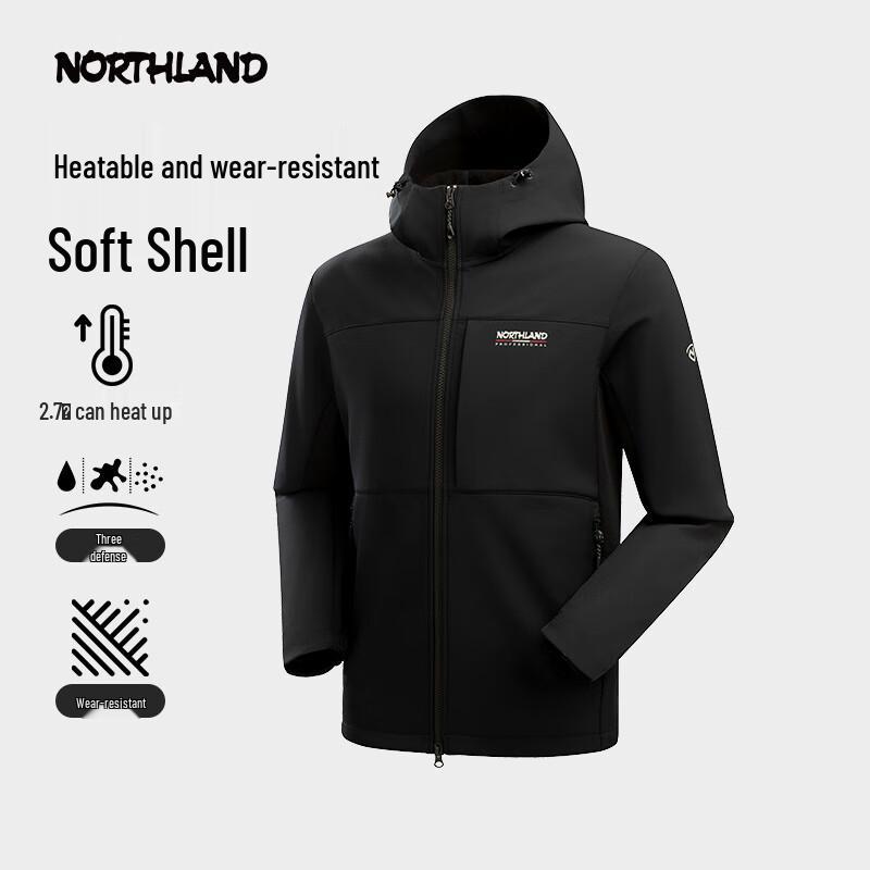 Nuoshilan Men's Outdoor 3-Proof Fleece Softshell Hiking Jacket