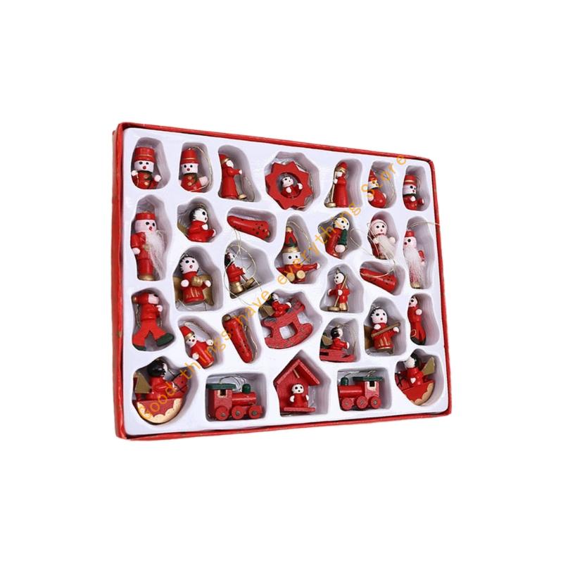 Hölzerne Puppe Weihnachtsdekoration Schneemann Weihnachtlicher Hängeanhänger Weihnachtsbaumschmuck für Heimdekoration 55KF
