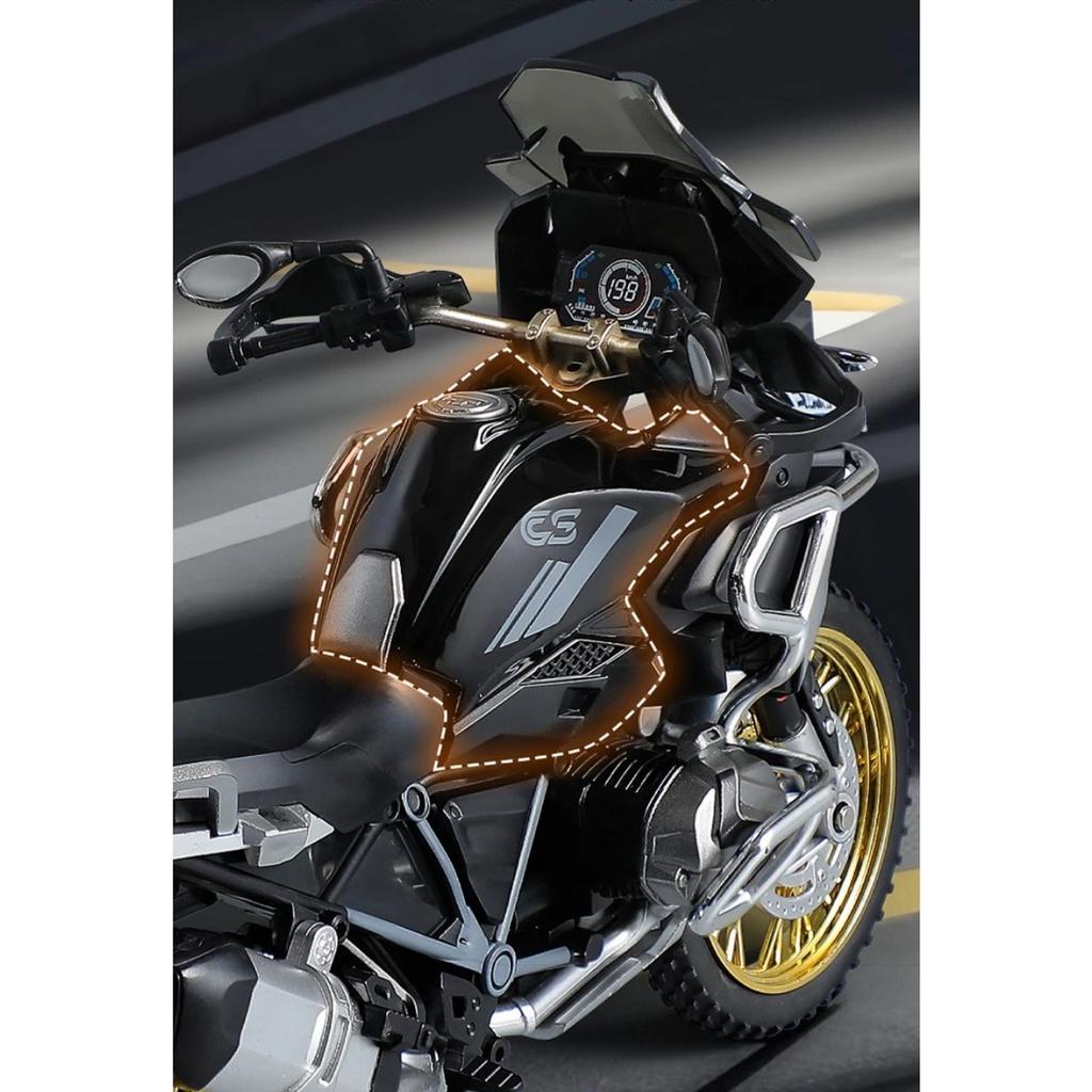 Simulation 1/10 Scale BMW R 1250 GS Adventure Alloy Motorbike Model Children Alloy Motorcycle Model Toy Collection Home Decor