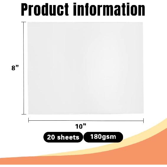20 Sheets Photo Paper Glossy, 8 * 10 Inch Photo Paper for Printer Picture, Inkjet Printing Picture Paper 180gsm, Suitable for Flyers, Calendars and
