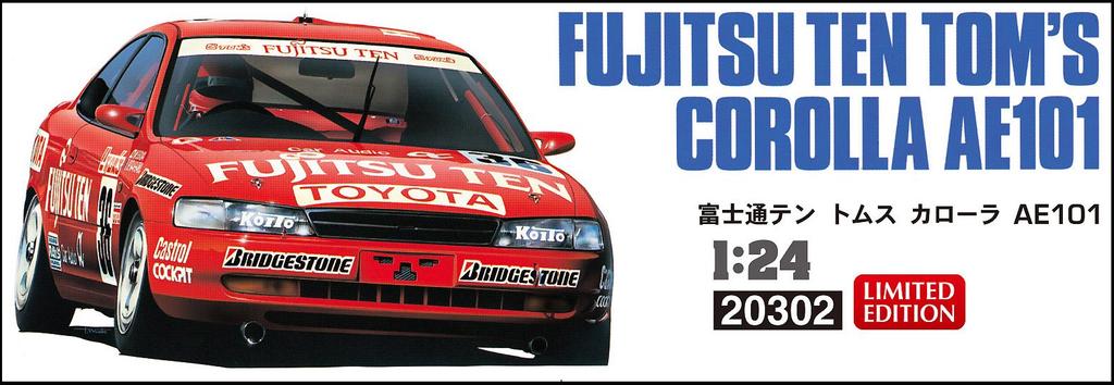 Hasegawa Fujitsu Ten Toms Corolla AE101 Plastic Model 20302 1/24