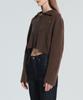 RACLEUR Ra Logo Collar Crop Knit [Brown]