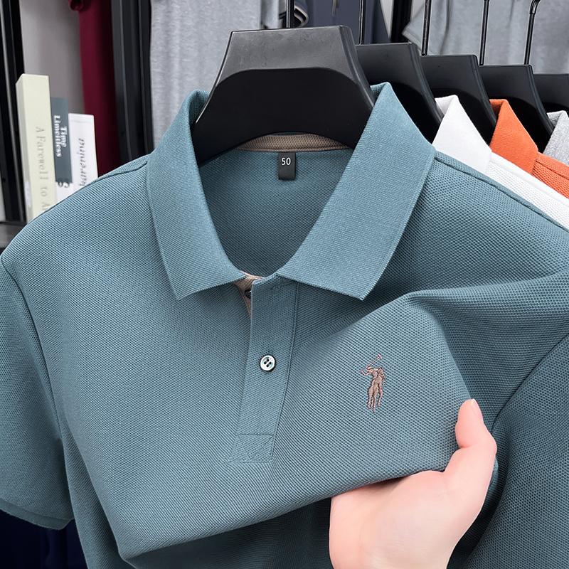 STORN 100% Puur Katoen High-end Merk Heren Korte Mouw Poloshirt Comfort Lichtgewicht Zomer Casual T-shirt Jeugdige Modieuze Top 4XL