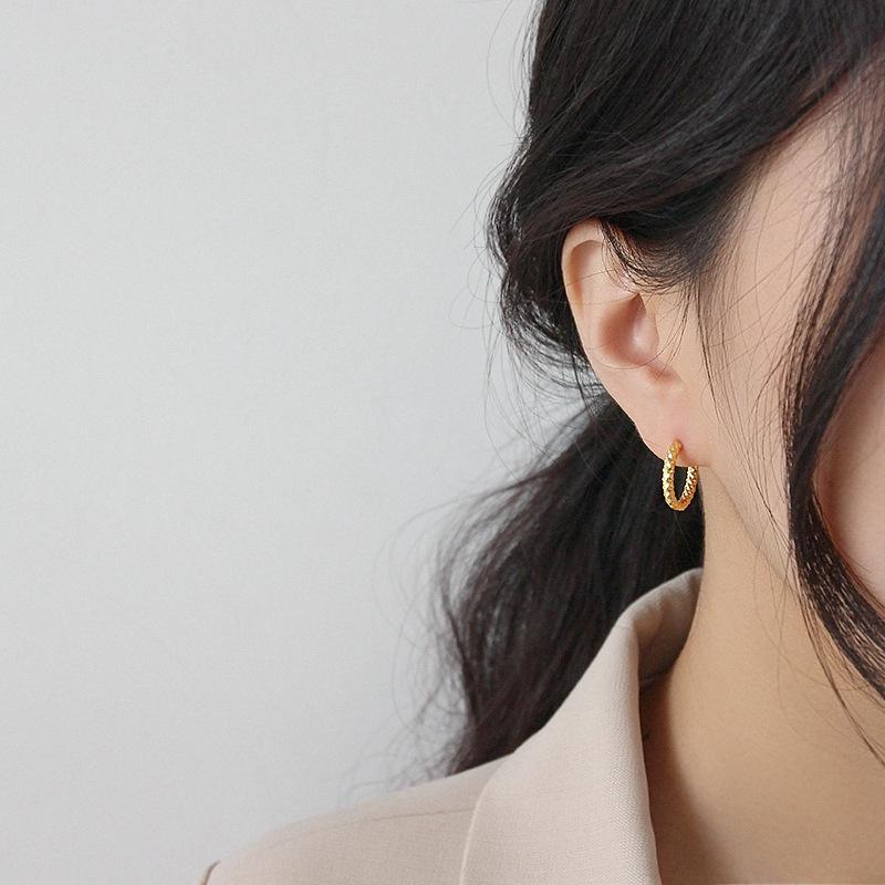 Fashion 925 Silver Earrings Jewelry Luxury 925 Sterling Silver 18K Gold Plated Hoop Earrings Jewelry for Women
