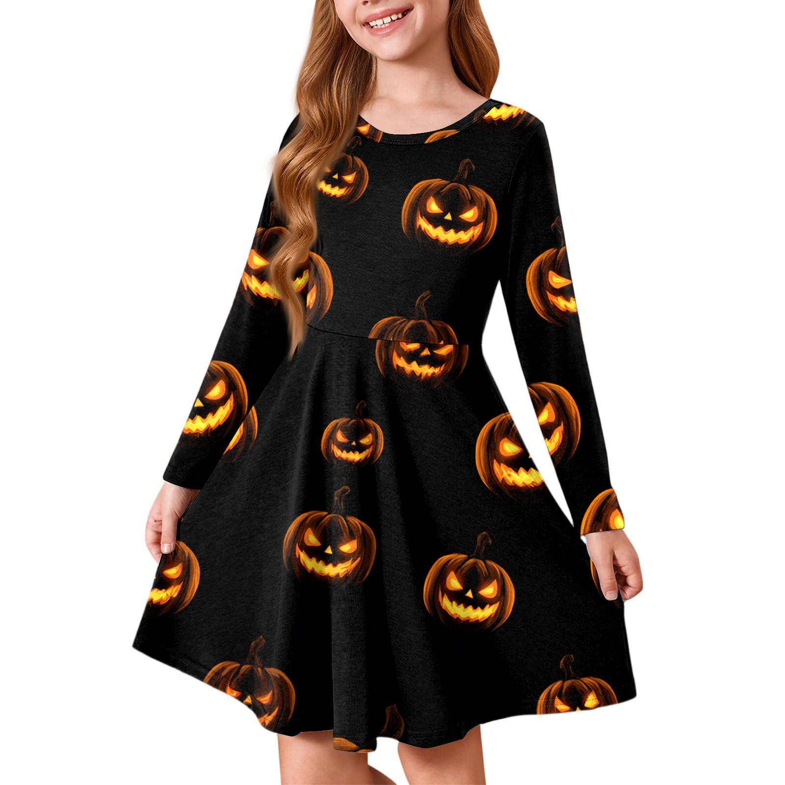 

Летнее платье принцессы для девочек на Хэллоуин - Платье-футболка А-силуэта с длинным рукавом 160